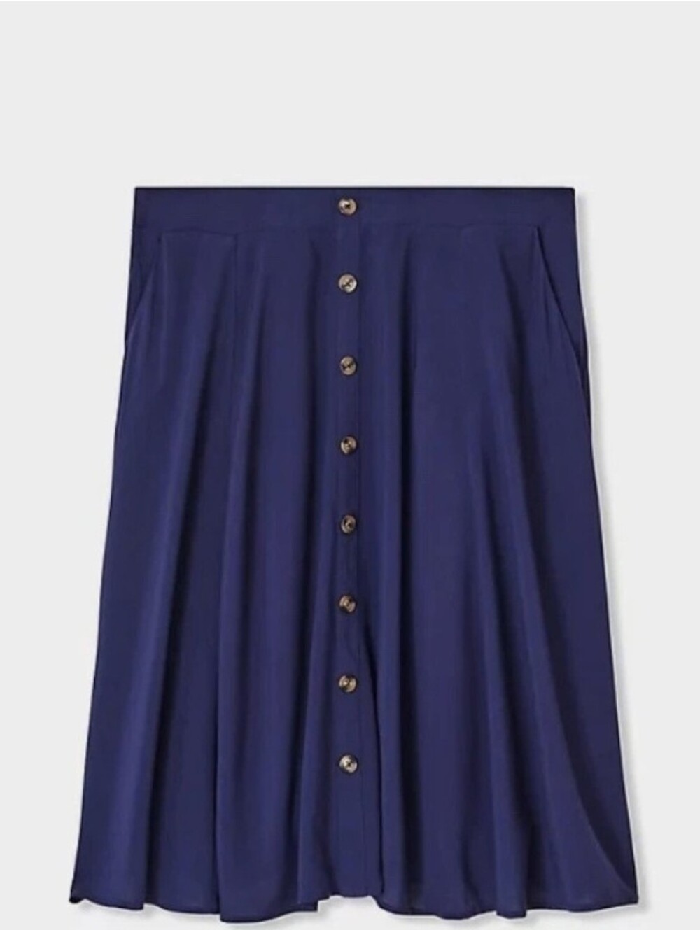 torrid Navy Button-Front A Line Skirt with  Buttons